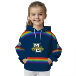 custom marquette golden eagles rainbow stripes blue hoodie best selling