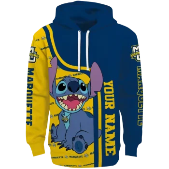 custom marquette golden eagles stitch blue hoodie best selling