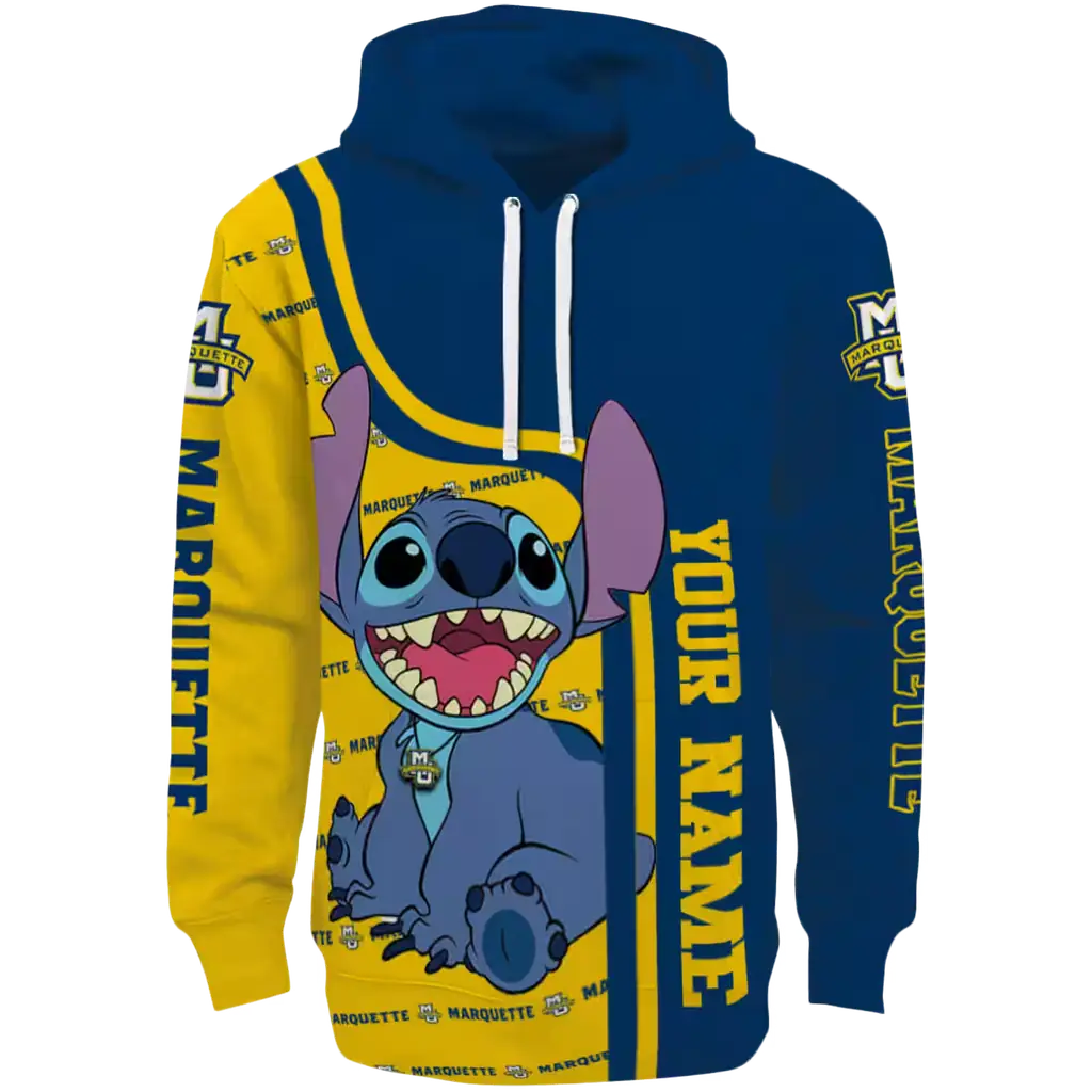 custom marquette golden eagles stitch blue hoodie best selling custom marquette golden eagles stitch blue hoodie best selling