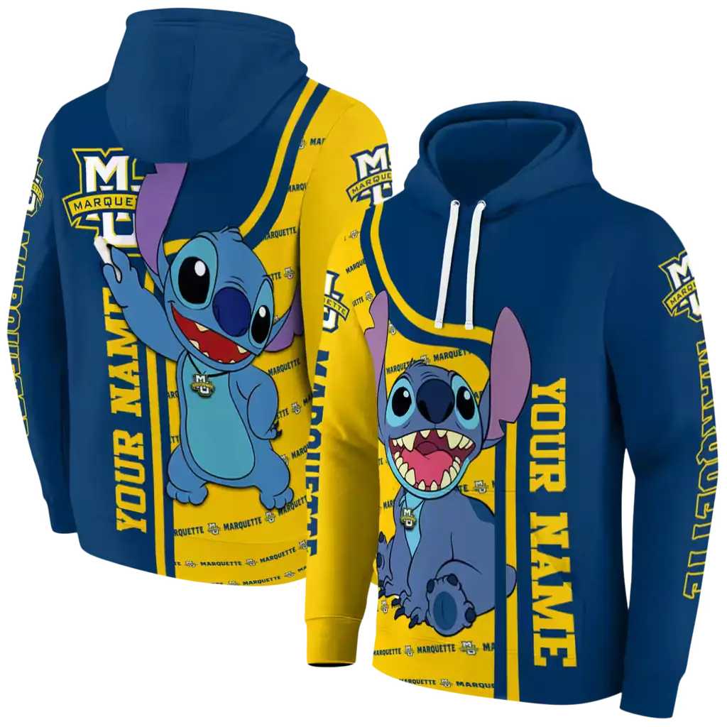 custom marquette golden eagles stitch blue hoodie fashion forward custom marquette golden eagles stitch blue hoodie fashion forward