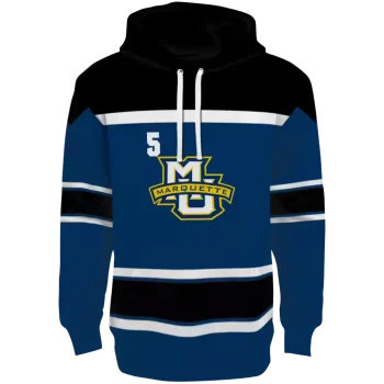 custom marquette golden eagles striped pattern blue hoodie best selling