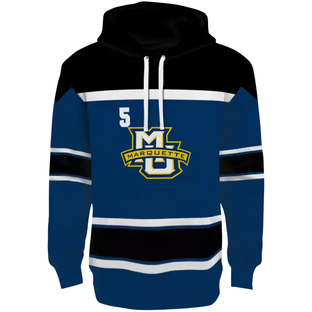 custom marquette golden eagles striped pattern blue hoodie best selling custom marquette golden eagles striped pattern blue hoodie best selling