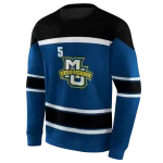 custom marquette golden eagles striped pattern blue hoodie best selling