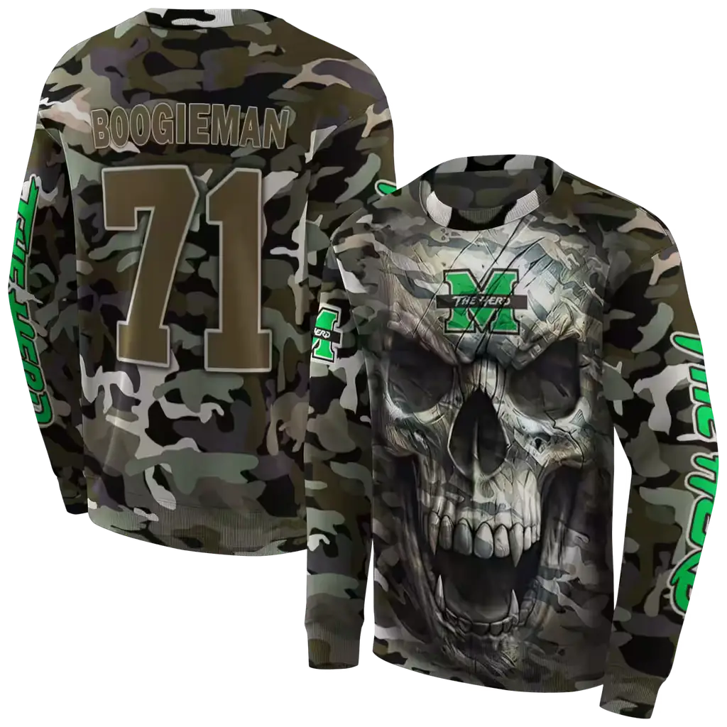 custom marshall thundering herd camo skull hoodie premium grade custom marshall thundering herd camo skull hoodie premium grade