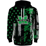 custom marshall thundering herd distressed flag green black hoodie best selling