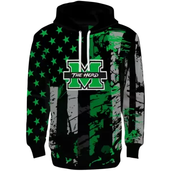 custom marshall thundering herd distressed flag green black hoodie best selling