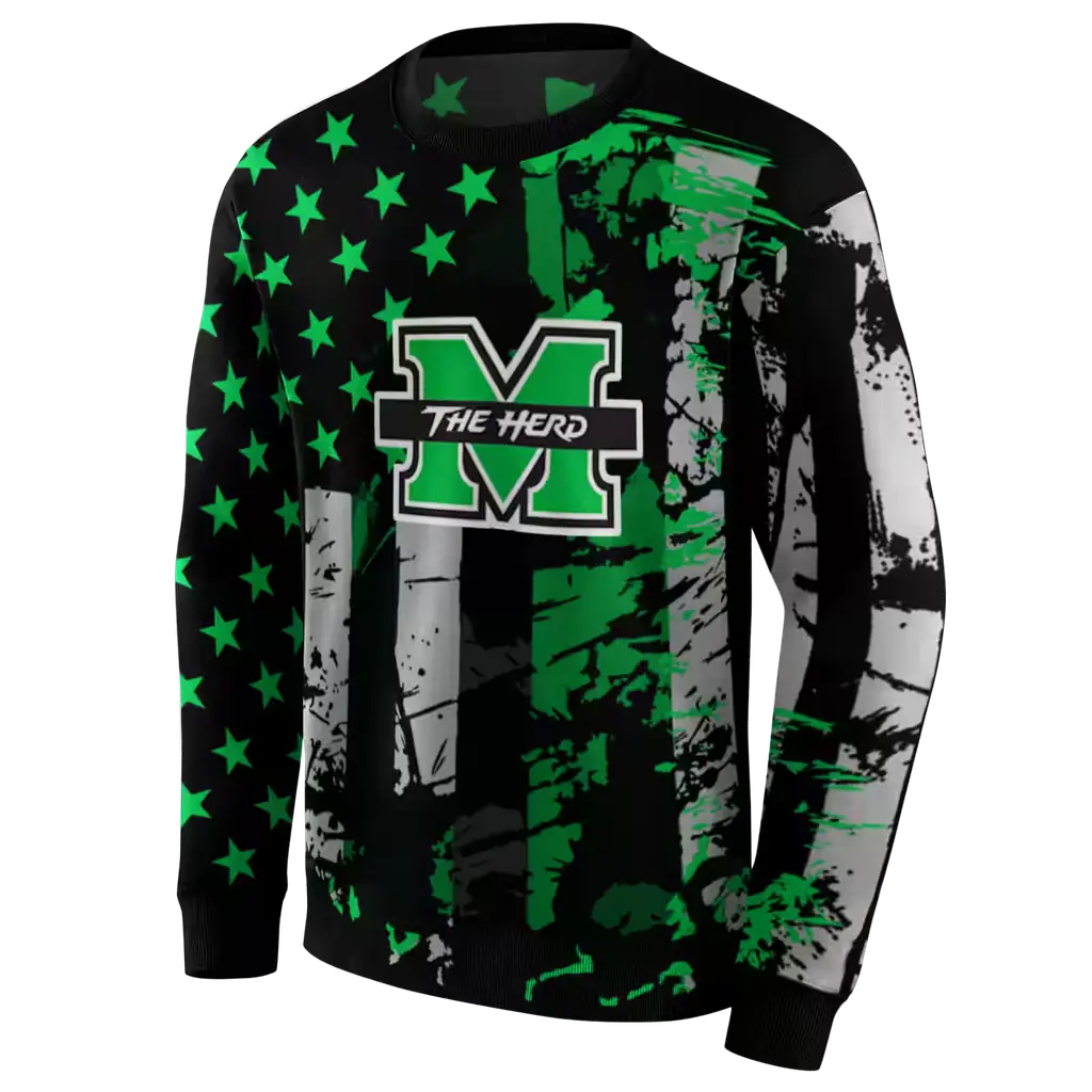 custom marshall thundering herd distressed flag green black hoodie new arrival custom marshall thundering herd distressed flag green black hoodie new arrival