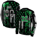 custom marshall thundering herd distressed flag green black hoodie best selling