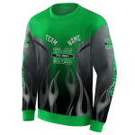custom marshall thundering herd flame design green hoodie best selling