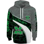 custom marshall thundering herd hexagonal mesh green black gray hoodie best selling