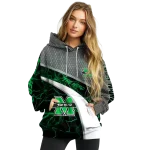 custom marshall thundering herd hexagonal mesh green black gray hoodie best selling