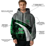 custom marshall thundering herd hexagonal mesh green black gray hoodie best selling