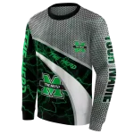 custom marshall thundering herd hexagonal mesh green black gray hoodie best selling
