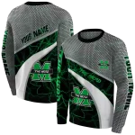 custom marshall thundering herd hexagonal mesh green black gray hoodie best selling