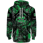custom marshall thundering herd hunting theme green black hoodie best selling
