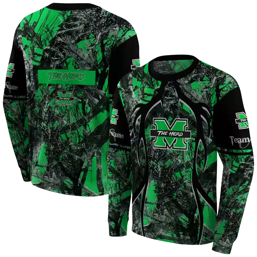 custom marshall thundering herd hunting theme green black hoodie premium grade custom marshall thundering herd hunting theme green black hoodie premium grade