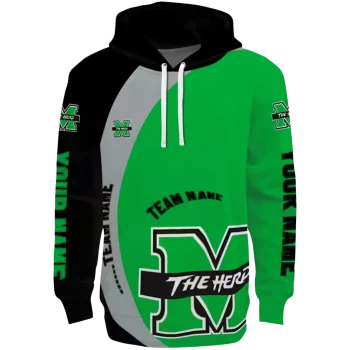 custom marshall thundering herd minimalist design green black hoodie best selling