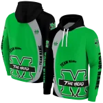 custom marshall thundering herd minimalist design green black hoodie best selling