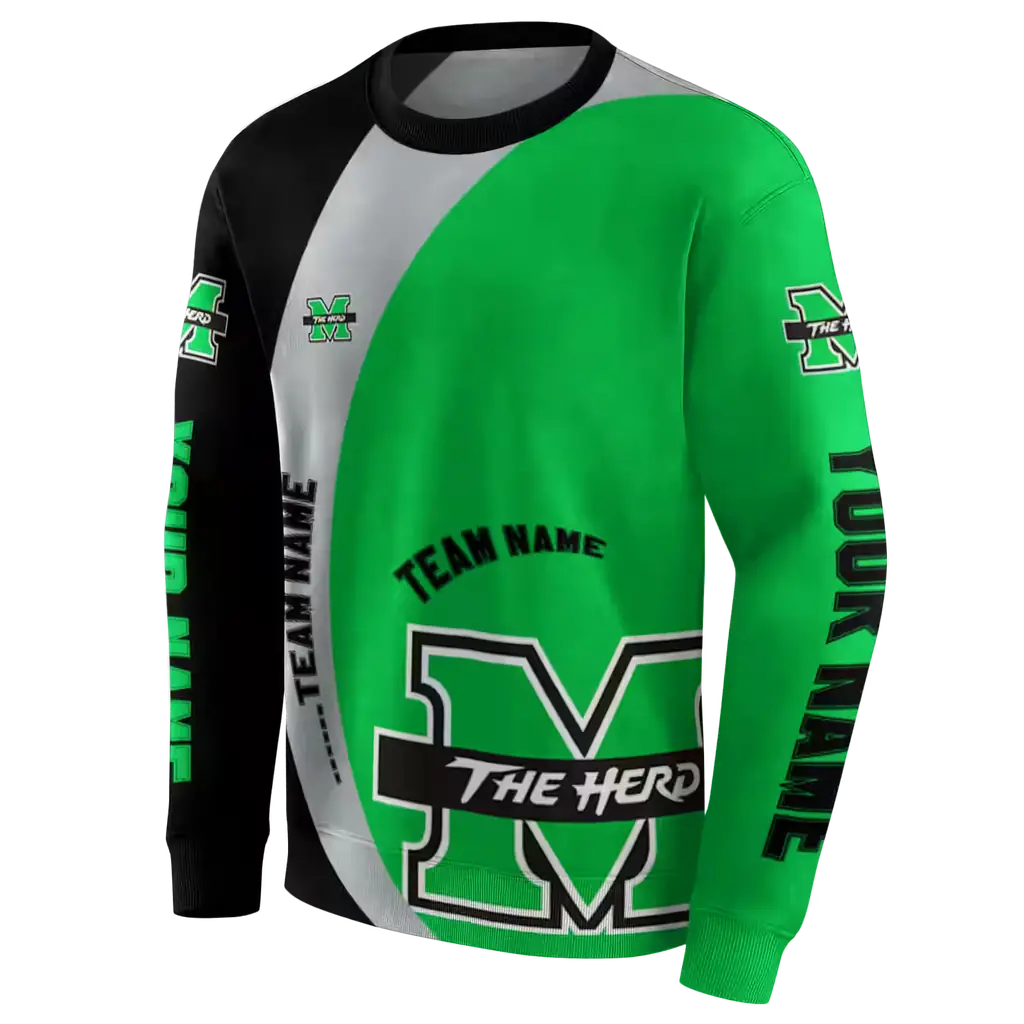 custom marshall thundering herd minimalist design green black hoodie new arrival custom marshall thundering herd minimalist design green black hoodie new arrival
