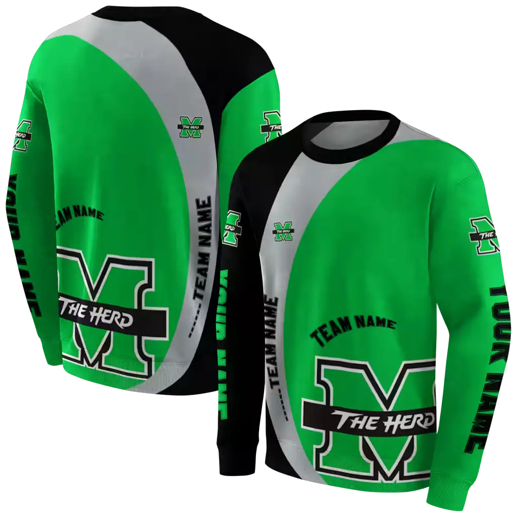 custom marshall thundering herd minimalist design green black hoodie premium grade custom marshall thundering herd minimalist design green black hoodie premium grade