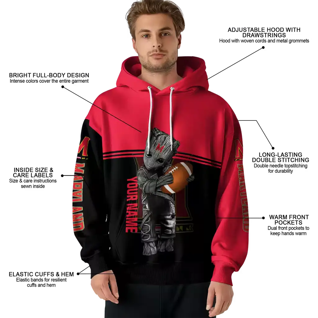 custom maryland terrapins baby groot red black hoodie latest model custom maryland terrapins baby groot red black hoodie latest model