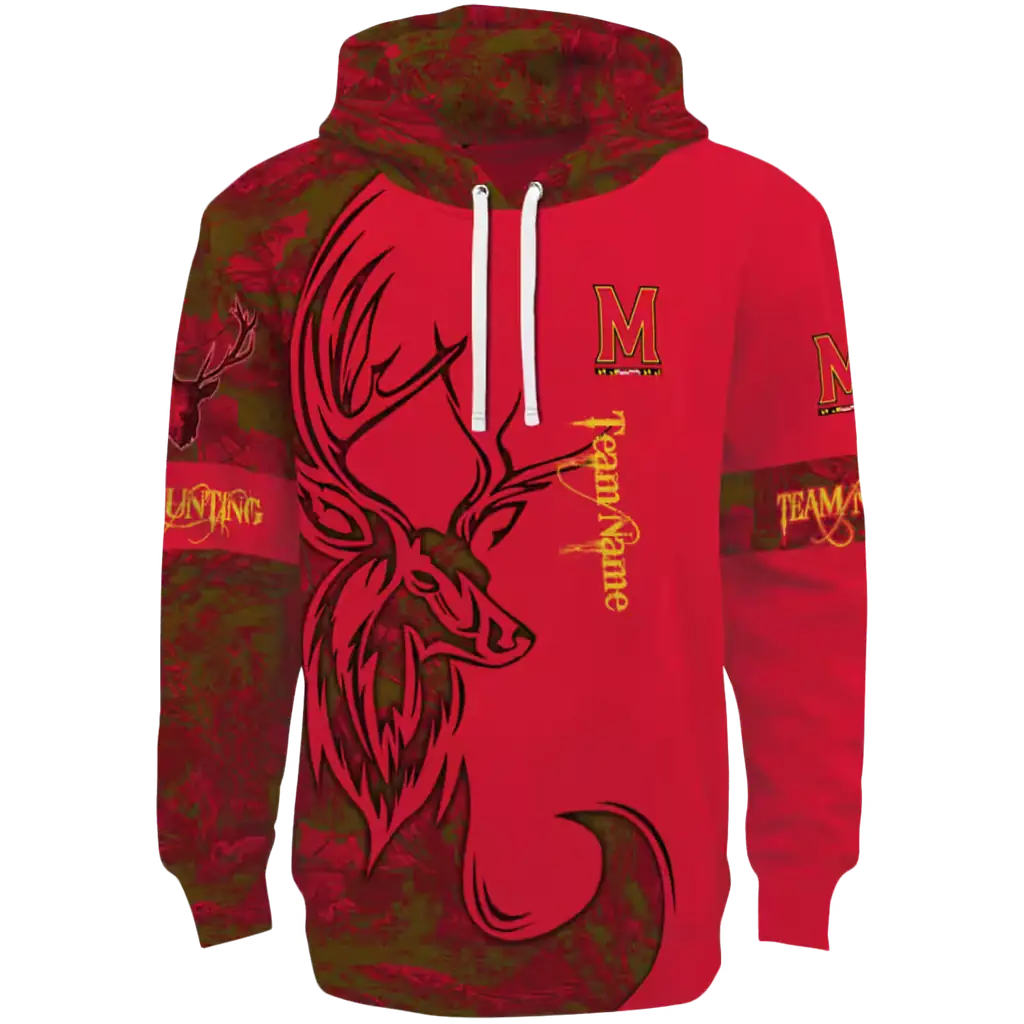 custom maryland terrapins deer silhouette red hoodie best selling custom maryland terrapins deer silhouette red hoodie best selling