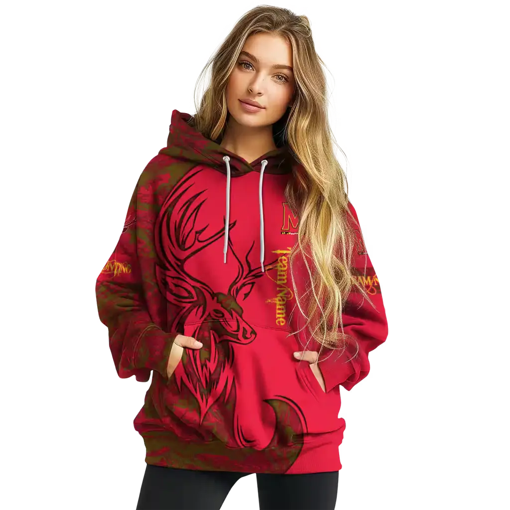 custom maryland terrapins deer silhouette red hoodie high quality custom maryland terrapins deer silhouette red hoodie high quality