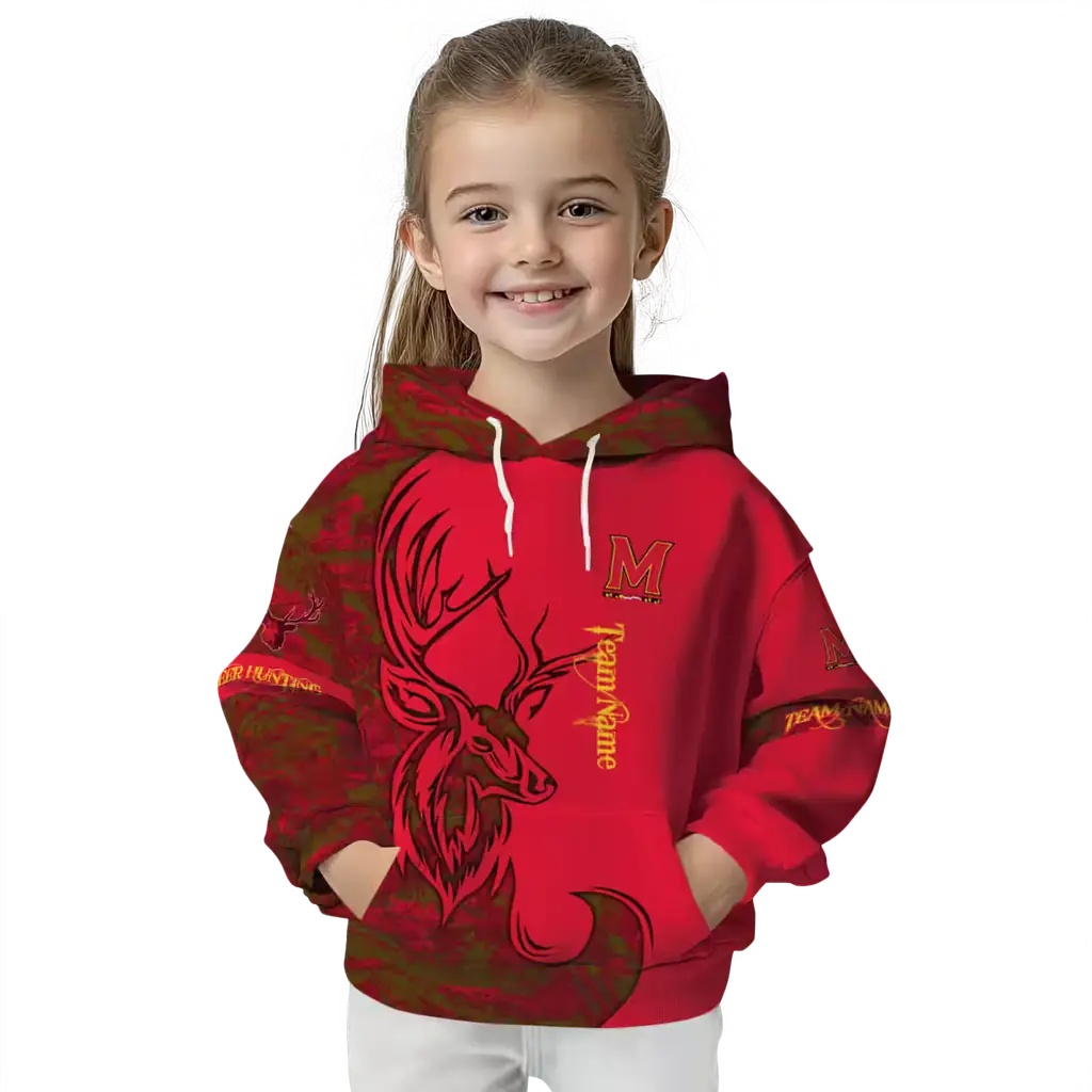 custom maryland terrapins deer silhouette red hoodie top rated custom maryland terrapins deer silhouette red hoodie top rated