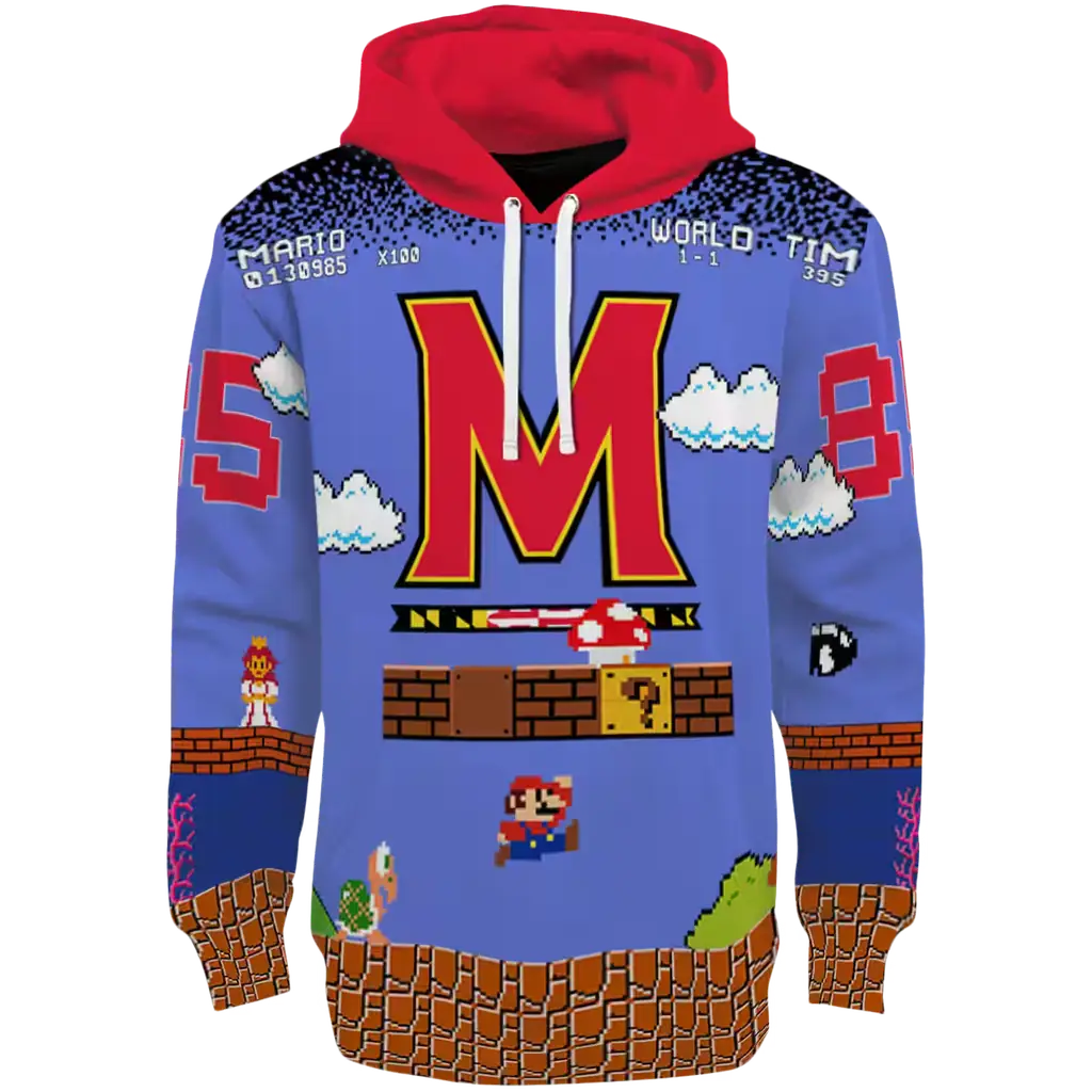 custom maryland terrapins mario blue black hoodie best selling custom maryland terrapins mario blue black hoodie best selling