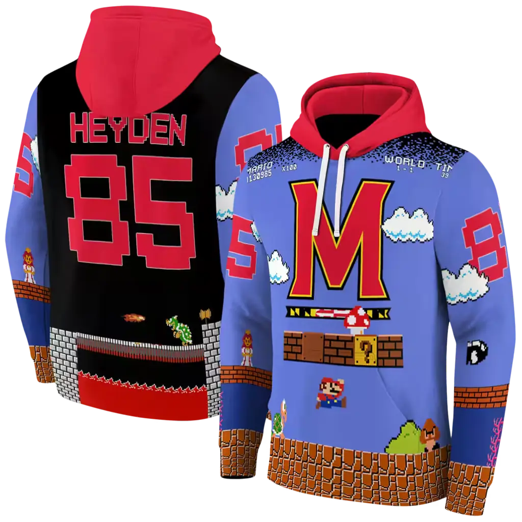 custom maryland terrapins mario blue black hoodie fashion forward custom maryland terrapins mario blue black hoodie fashion forward
