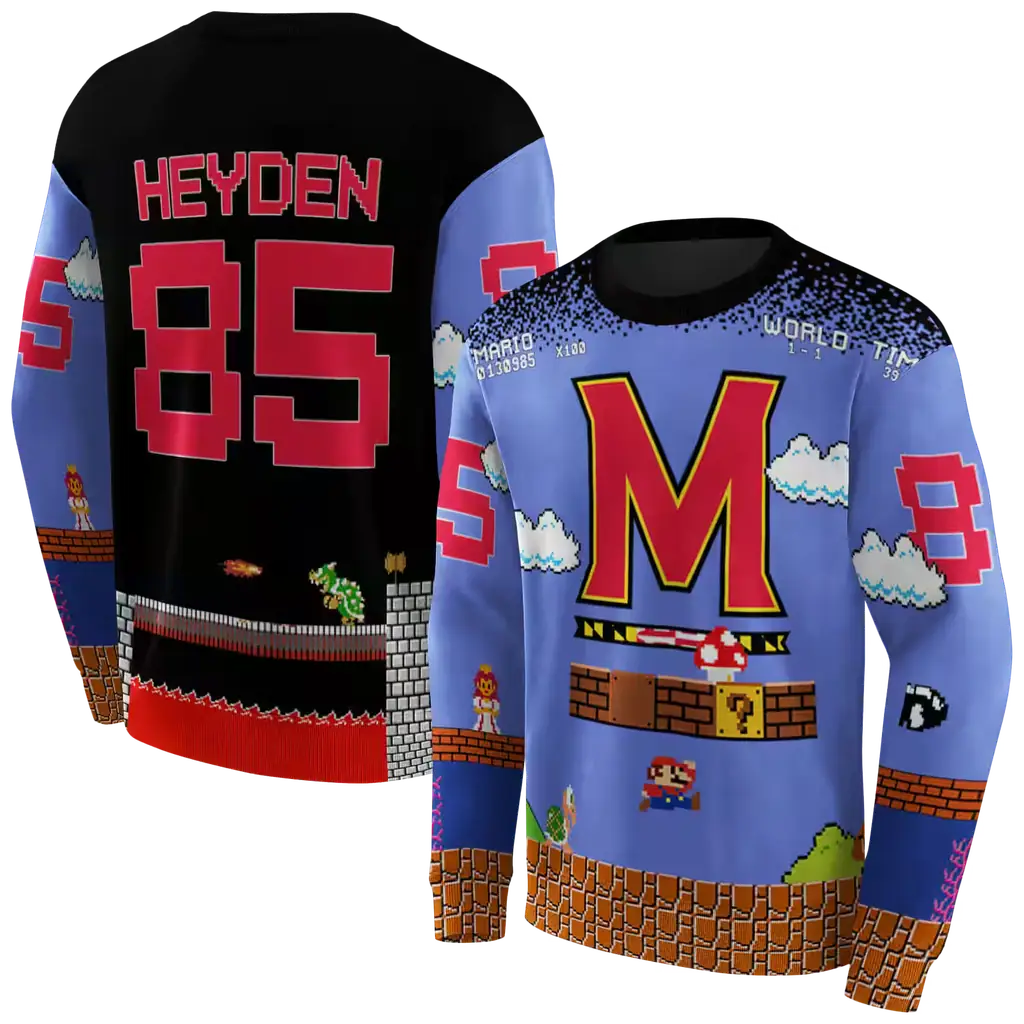 custom maryland terrapins mario blue black hoodie premium grade custom maryland terrapins mario blue black hoodie premium grade