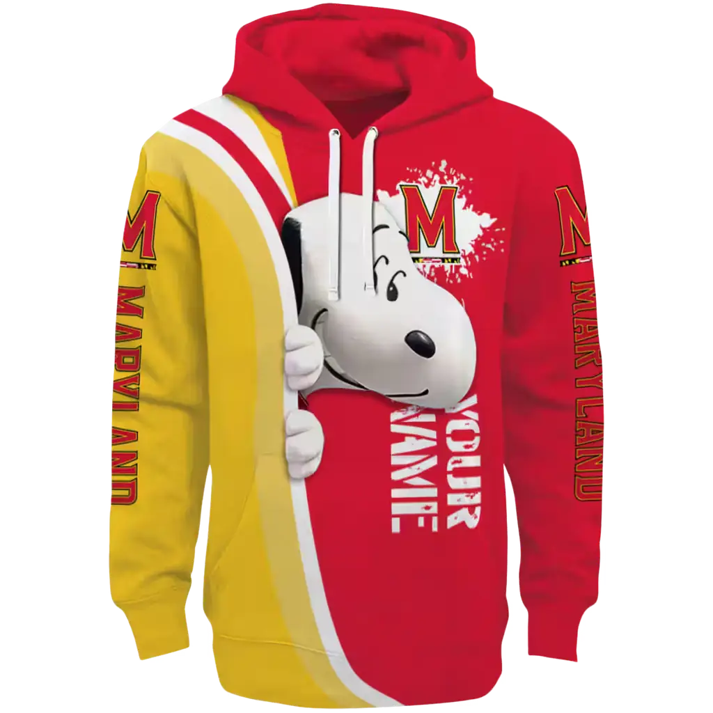 custom maryland terrapins peeking snoopy red hoodie best selling custom maryland terrapins peeking snoopy red hoodie best selling
