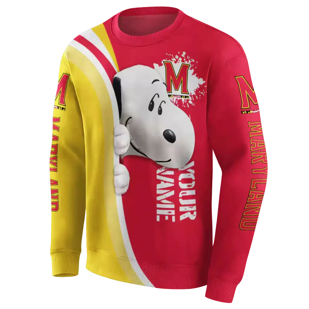 custom maryland terrapins peeking snoopy red hoodie new arrival custom maryland terrapins peeking snoopy red hoodie new arrival