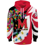 custom maryland terrapins puzzle pieces red hoodie best selling