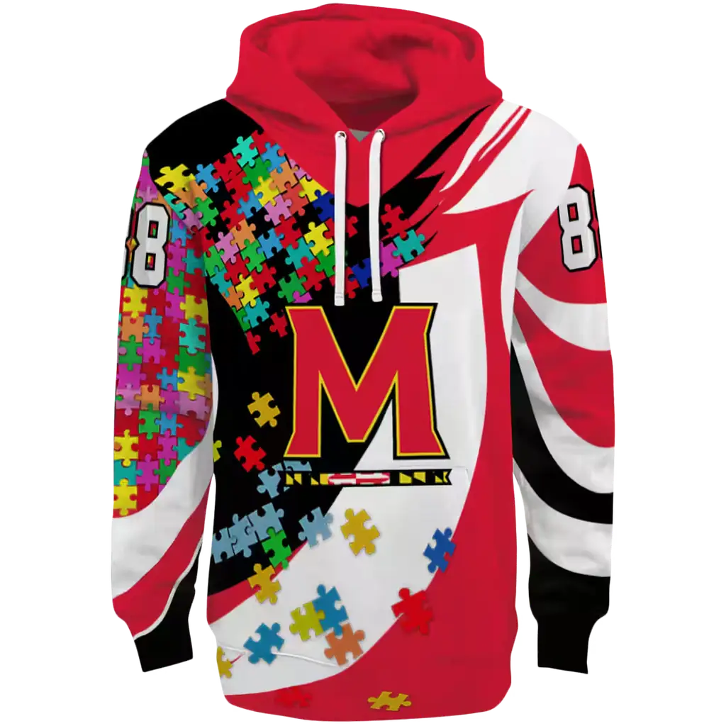custom maryland terrapins puzzle pieces red hoodie best selling custom maryland terrapins puzzle pieces red hoodie best selling