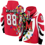 custom maryland terrapins puzzle pieces red hoodie best selling