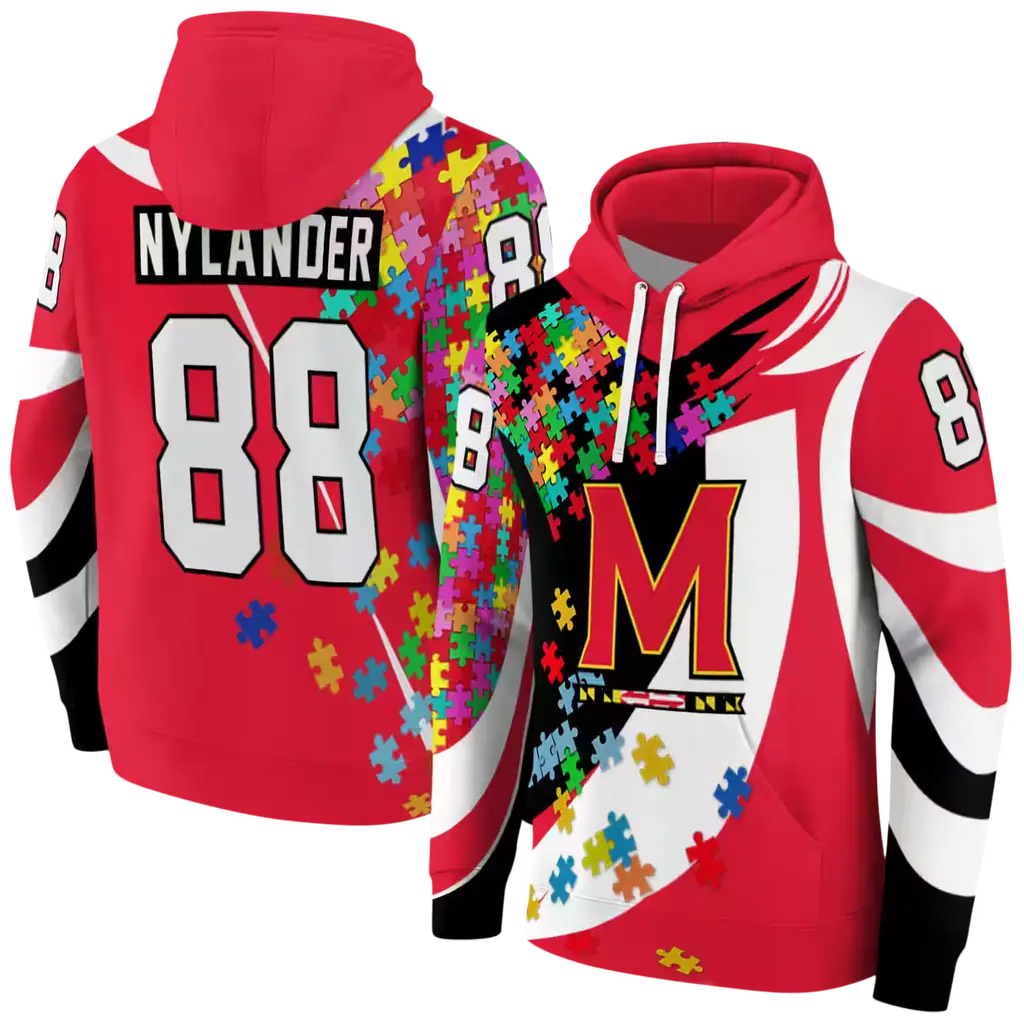 custom maryland terrapins puzzle pieces red hoodie fashion forward custom maryland terrapins puzzle pieces red hoodie fashion forward