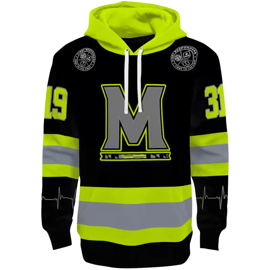 custom maryland terrapins safety motif black neon green hoodie best selling custom maryland terrapins safety motif black neon green hoodie best selling