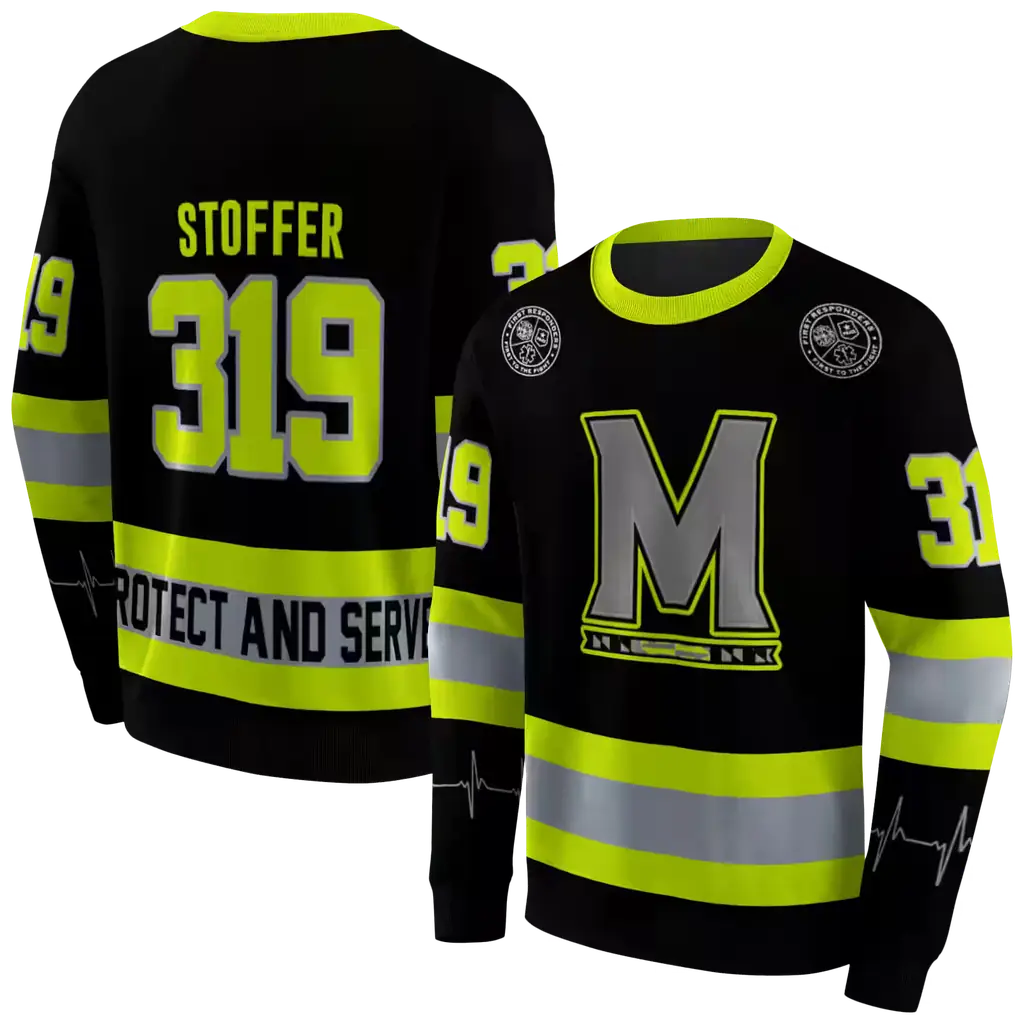 custom maryland terrapins safety motif black neon green hoodie premium grade custom maryland terrapins safety motif black neon green hoodie premium grade