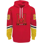 custom maryland terrapins striped sleeves red hoodie best selling