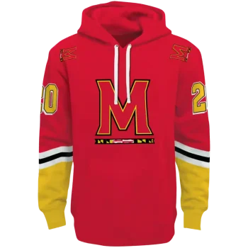 custom maryland terrapins striped sleeves red hoodie best selling