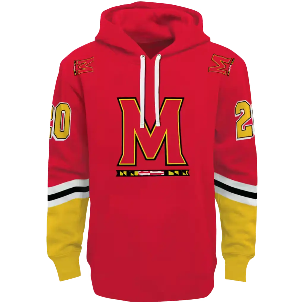 custom maryland terrapins striped sleeves red hoodie best selling custom maryland terrapins striped sleeves red hoodie best selling