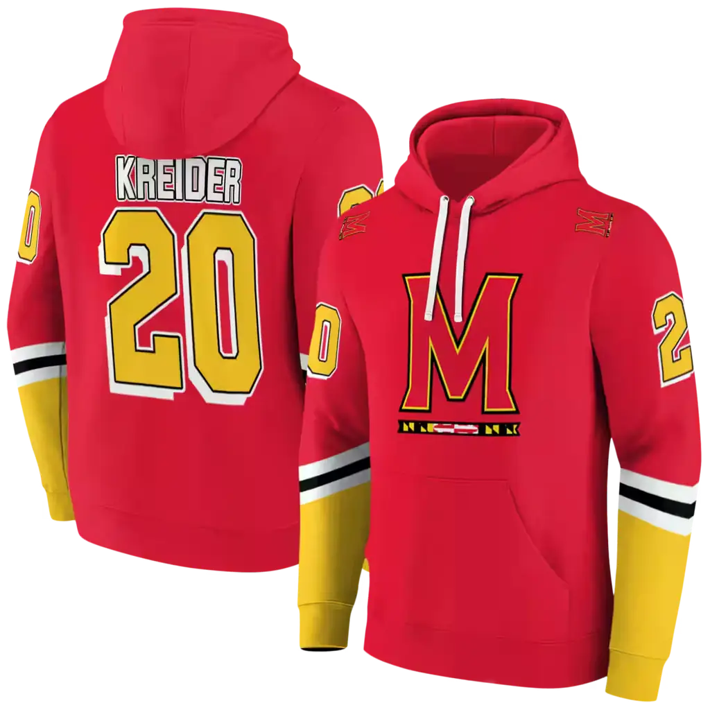 custom maryland terrapins striped sleeves red hoodie fashion forward custom maryland terrapins striped sleeves red hoodie fashion forward