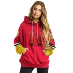custom maryland terrapins striped sleeves red hoodie best selling