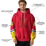 custom maryland terrapins striped sleeves red hoodie best selling