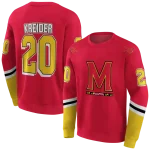 custom maryland terrapins striped sleeves red hoodie best selling