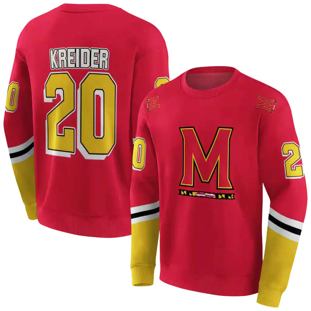 custom maryland terrapins striped sleeves red hoodie premium grade custom maryland terrapins striped sleeves red hoodie premium grade