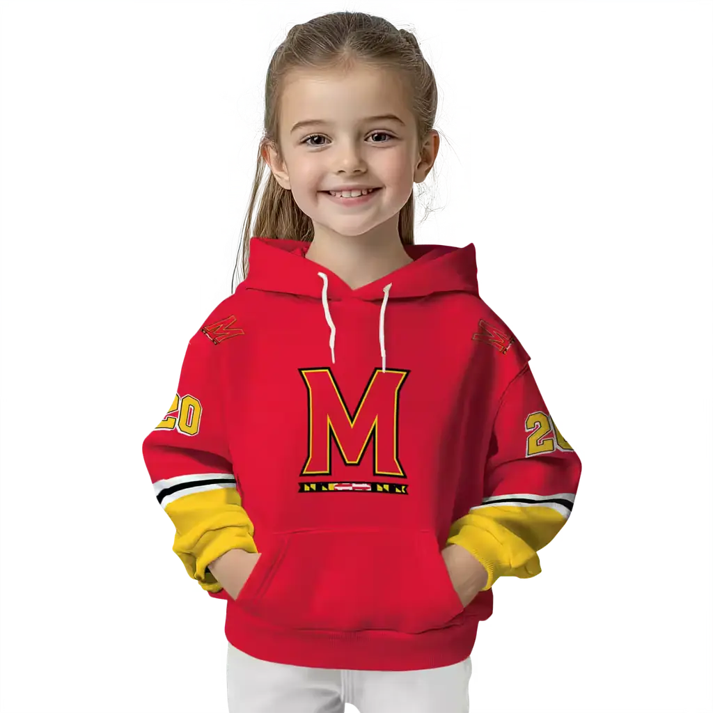 custom maryland terrapins striped sleeves red hoodie top rated custom maryland terrapins striped sleeves red hoodie top rated
