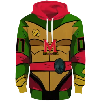 custom maryland terrapins superhero armor red green hoodie best selling