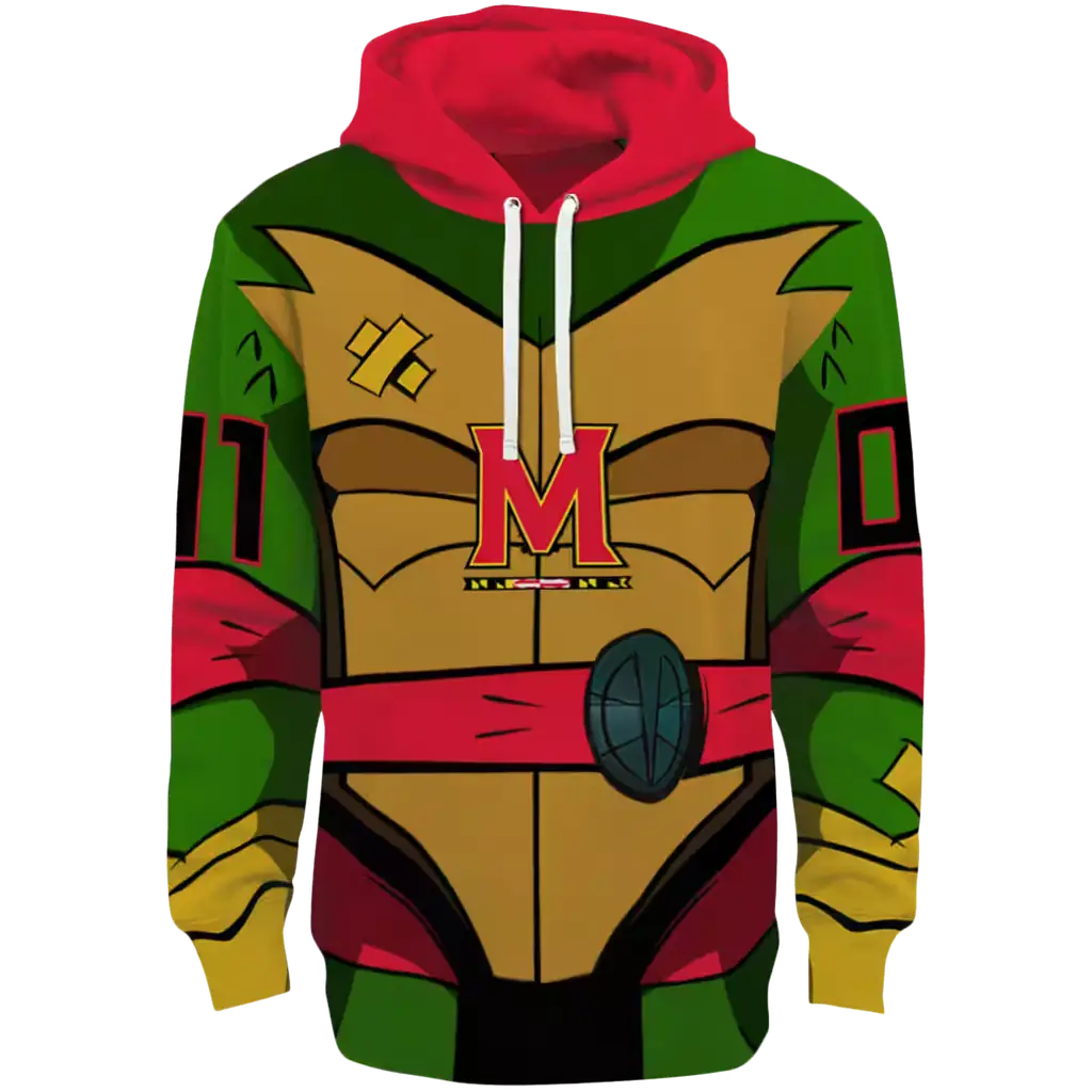 custom maryland terrapins superhero armor red green hoodie best selling custom maryland terrapins superhero armor red green hoodie best selling